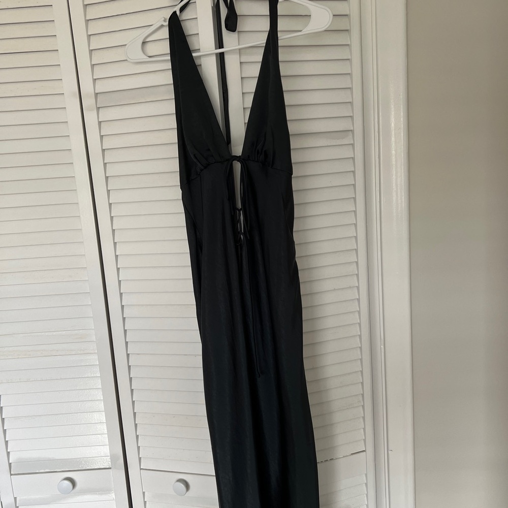 Oh Polly Black Halter Maxi Dress